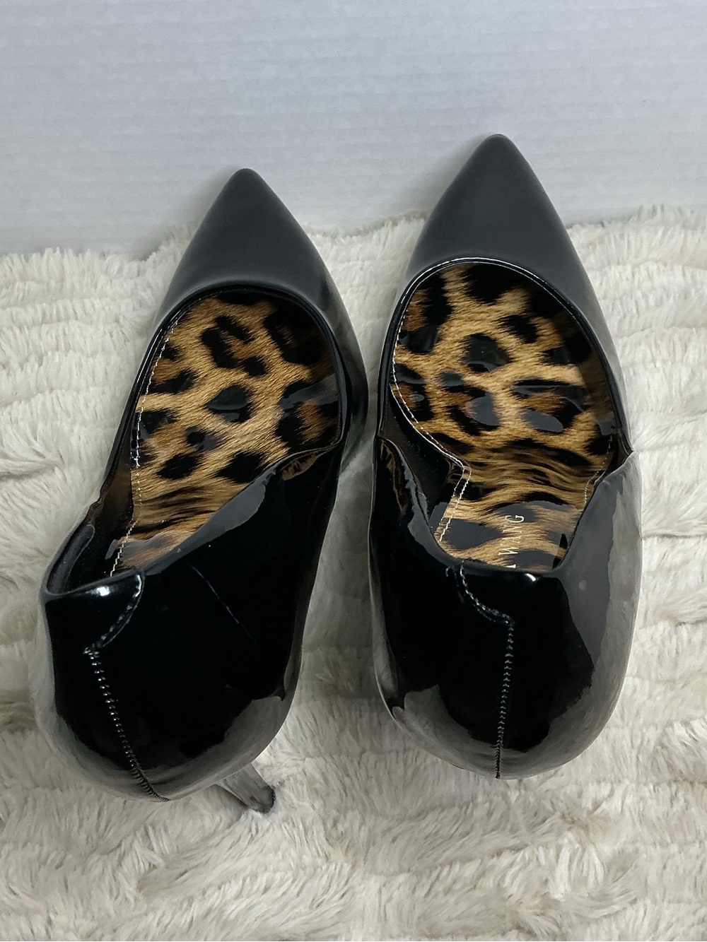 Azalea Wang Black Leopard Print Pointed Toe Stiletto Pumps Women’s Size 9 NWOB - Picture 4 of 16